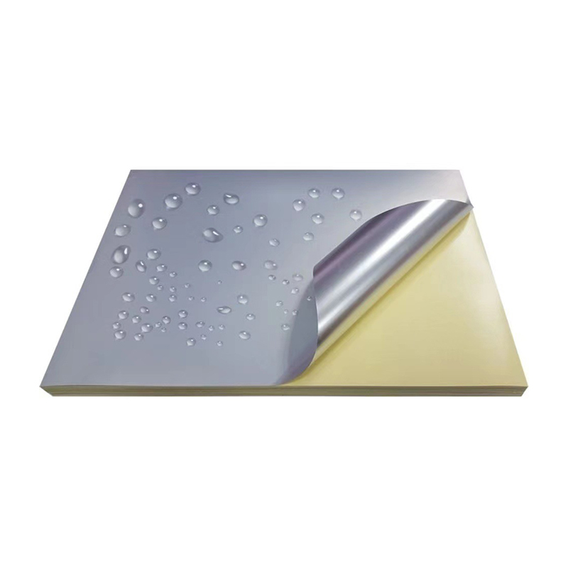 50mic Matt Silver PET Label materiaalit vahvalla liuotinliimalla ja öljypohjaisella pinnoitteella