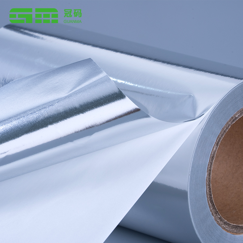 50mic kiiltävä hopea PP itseliimautuva paperijumborulla rengasliimalla
