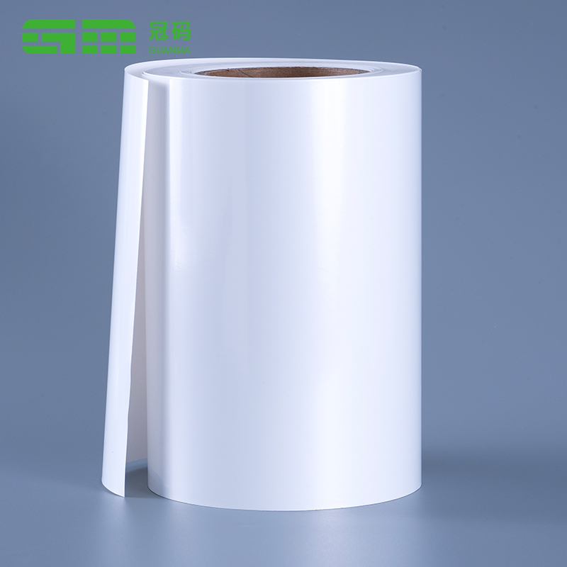 60mic Kiiltävä valkoinen PP-tarratarrat Jumbo-paperirulla irrotettavalla liimalla